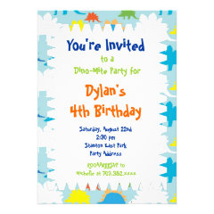 Fun Cool Dinosaur Birthday Party Invitations