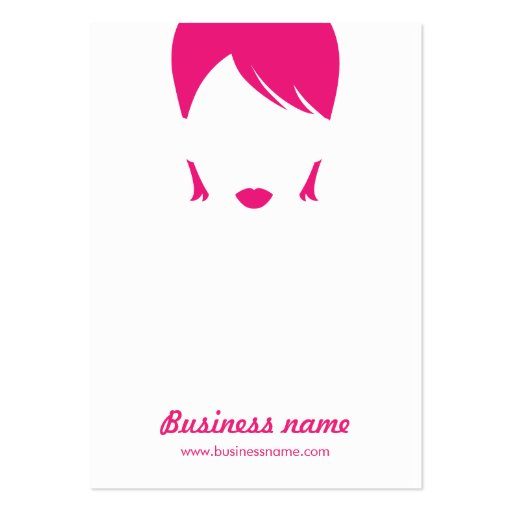 Fun Cool Pink White Female Face Earring Cards Business Cards (front side)