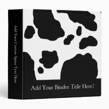Fun Cow Print Personalized 3 Ring Binders