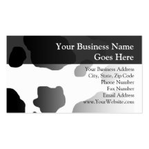 Fun Cow Print Personalized Business Card Templates