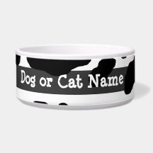 Fun Cow Print Personalized Dog Water Bowls