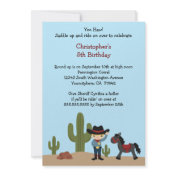 Fun cowboy western boy's birthday party invitation