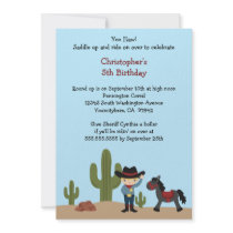 Fun cowboy western boy's birthday party invitation
