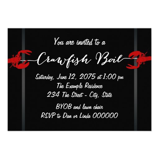 Fun Crawfish Boil Invitations
