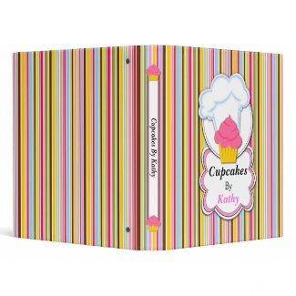 Fun Cupcake and Baker's Hat Recipe Binder binder