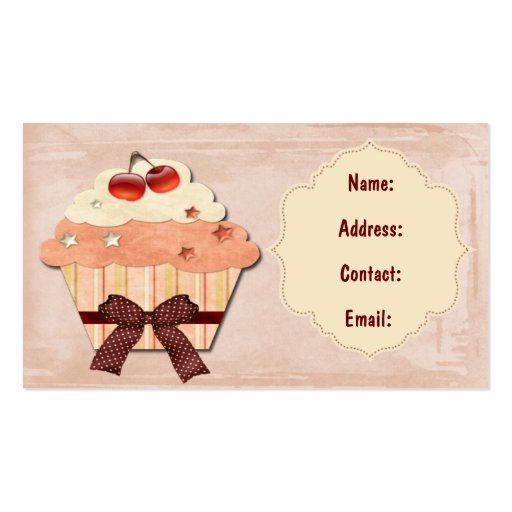 fun cupcake business Cards (front side)