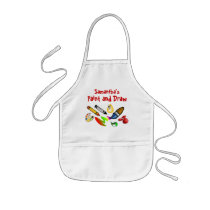 Fun Custom Kids Paint Draw Craft Art Smock Apron