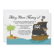 Fun cute boy's pirate birthday party invitation invitation