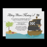 Fun cute boy's pirate birthday party invitation