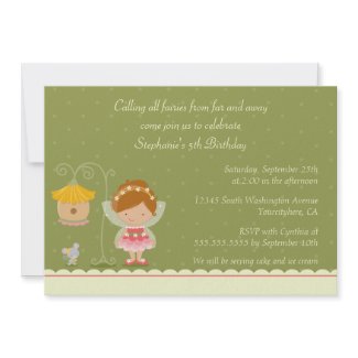 Fun cute fairy girl's birthday party invitation invitation
