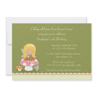 Fun cute fairy girl's birthday party invitation invitation