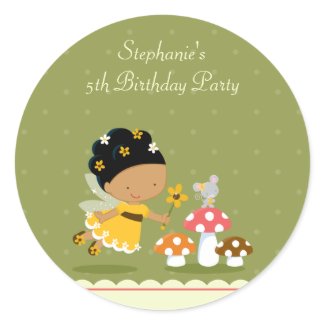 Fun cute fairy girl's birthday party stickers sticker