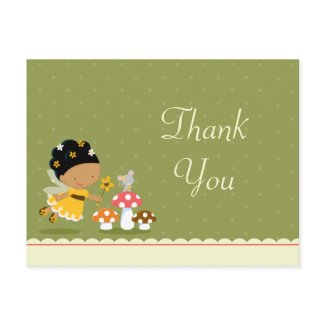 Fun cute fairy girl's birthday thank you postcard postcard