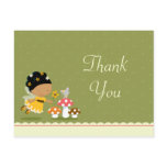 Fun cute fairy girl's birthday thank you postcard