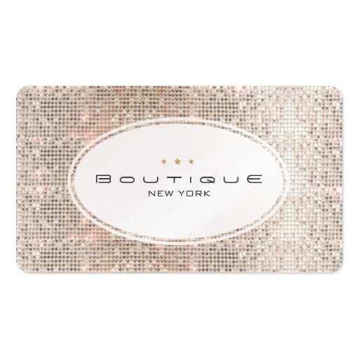 Fun & Cute Fashion Boutique Faux Silver Sequins Business Card Templates (front side)