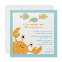 Fun cute under the sea birthday party invitation