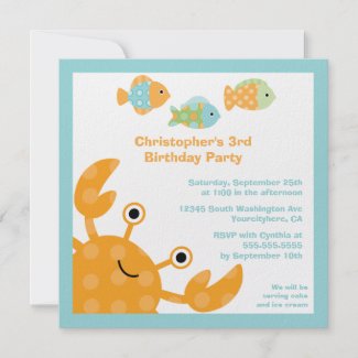Fun cute under the sea birthday party invitation invitation