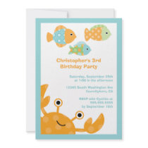 Fun cute under the sea birthday party invitation
