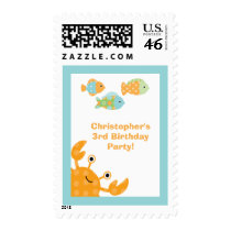 Fun cute under the sea birthday party stamps
