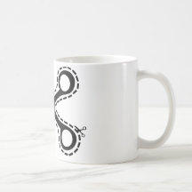 fun cutout scissors mug