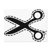 fun cutout scissors postcards