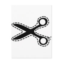 fun cutout scissors postcards