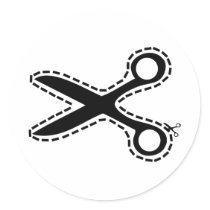 fun cutout scissors stickers