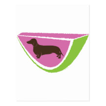 Fun Dachshund Watermelon Design! Postcards