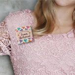 Fun Daisy Pop Wedding Custom Name Tag / Button buttons