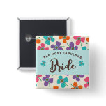 Fun Daisy Pop Wedding Custom Name Tag / Button buttons