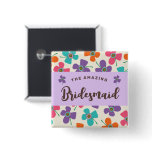 Fun Daisy Pop Wedding Custom Name Tag / Button buttons