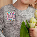 Fun Daisy Pop Wedding Custom Name Tag / Button buttons