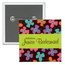 Fun Daisy Pop Wedding Custom Name Tag / Button