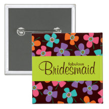 Fun Daisy Pop Wedding Custom Name Tag / Button