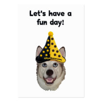 Fun Day Clown Dog Business Card Template