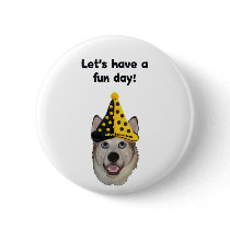 Fun Day Clown Dog Pinback Buttons
