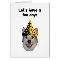Fun Day Clown Dog Greeting Card