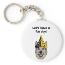 Fun Day Clown Dog Key Chain