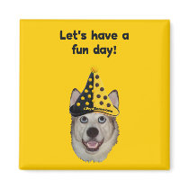 Fun Day Clown Dog Fridge Magnets
