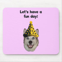 Fun Day Clown Dog Mousepad
