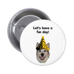 Fun Day Clown Dog Pinback Buttons