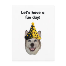 Fun Day Clown Dog Post Card