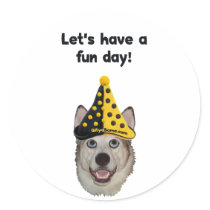 Fun Day Clown Dog Sticker