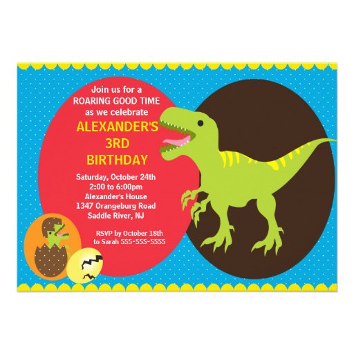 Fun Dinosaurs Birthday Invitation