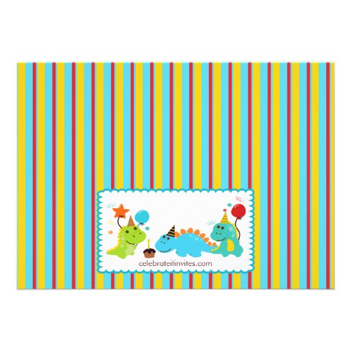 Fun Dinosaurs Birthday Party Invitation