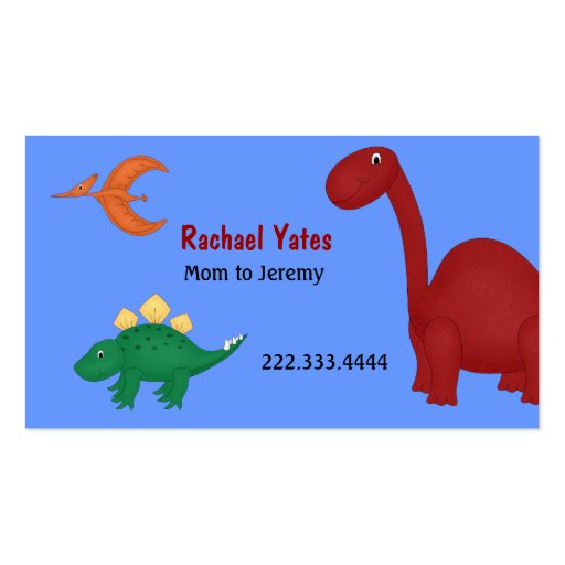 Fun Dinosaurs Mommy Card Business Card Template