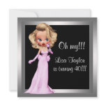 Fun Diva Womans 40th Birthday Party Invitation