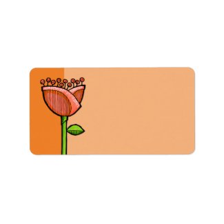 Fun Doodle Flowers orange Address Label label