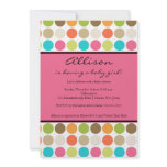FUN Dots PINK Baby Girl Shower Personalized Invite