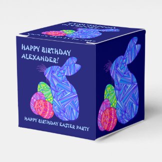 Fun Easter Themed Birthday Party Blue Bunny Box Wedding Favor Boxes